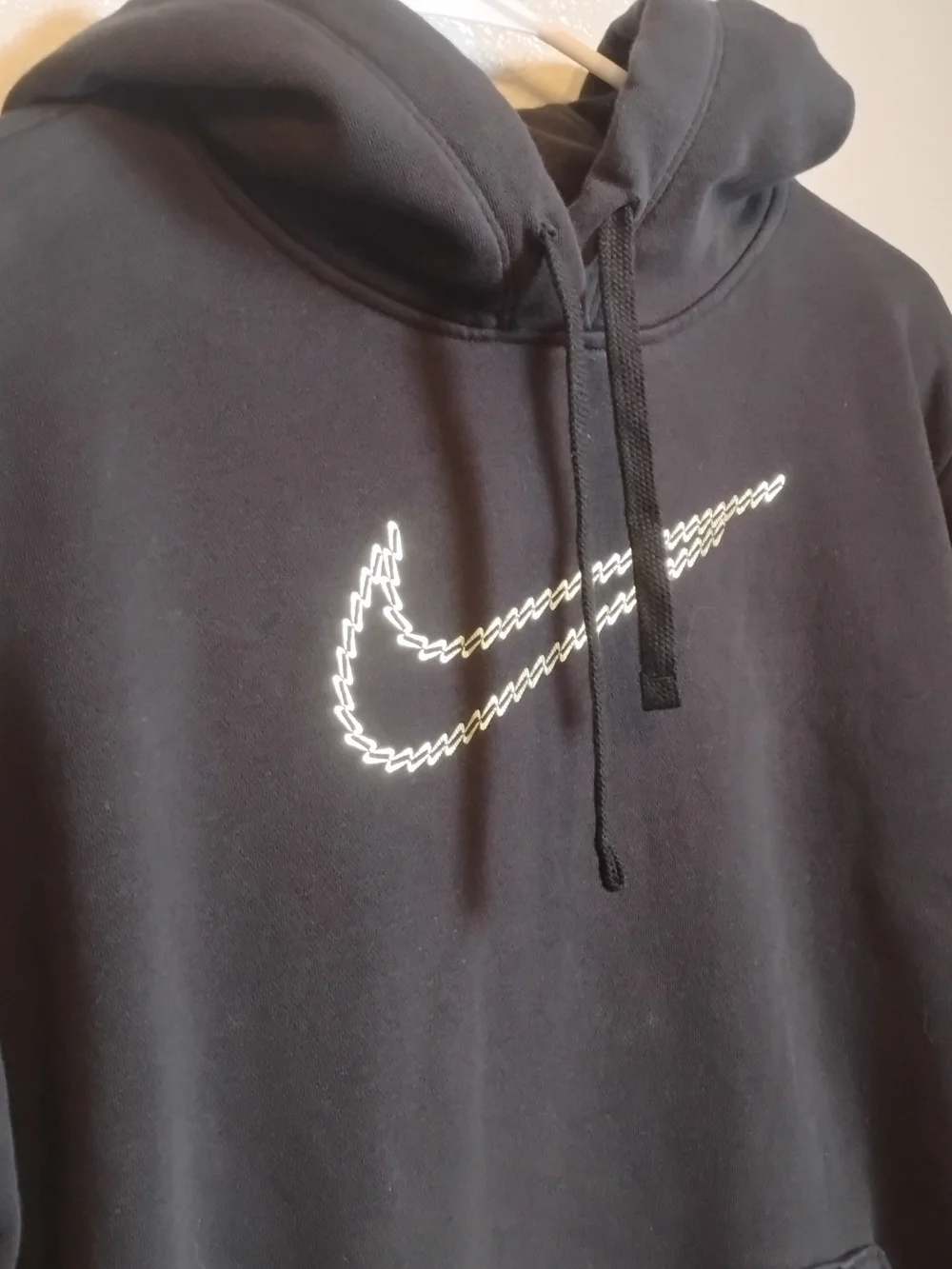 Nike Black Chain Swoosh Pullover Hoodie Size L